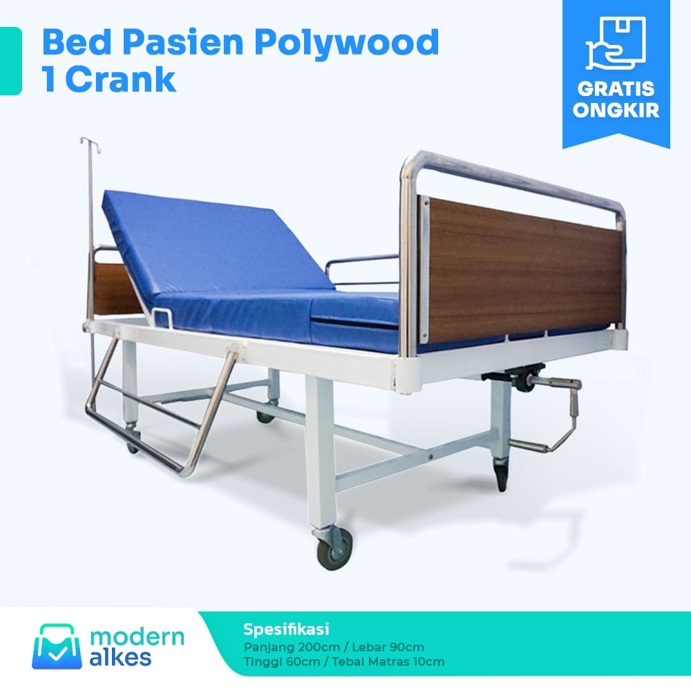 bed pasien polywood 1 engkol/crank