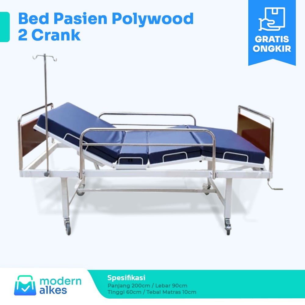 bed pasien polywood 2 crank/engkol